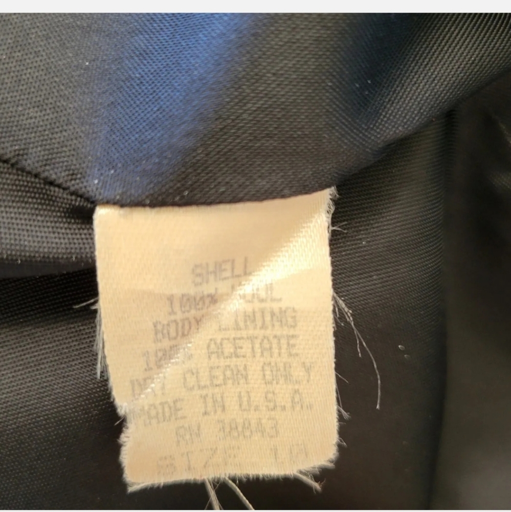 VTG Preston & York Dillards Long Wool Coat UNITE USA Black Size 10 Gold Buttons - Picture 8 of 13